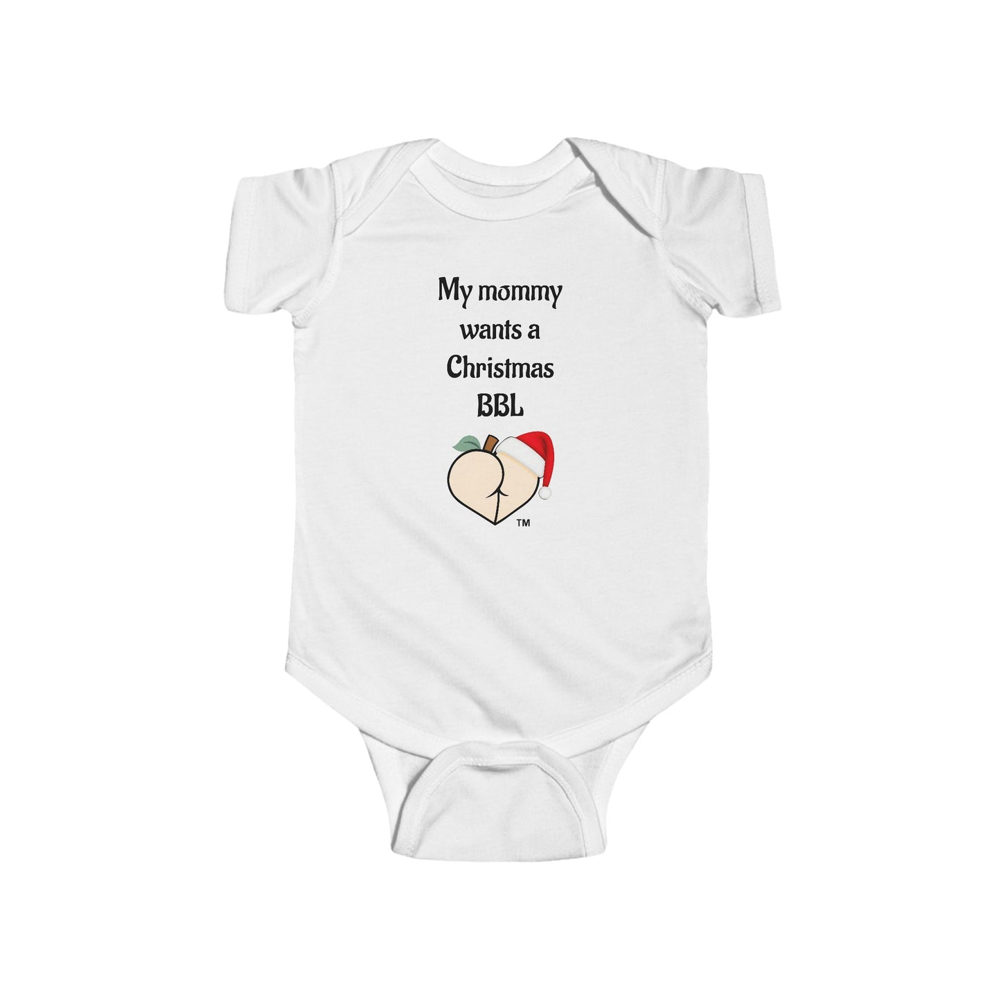 Christmas BBL Baby Bodysuit (Vanilla) - "My Mommy Wants a Christmas BBL"