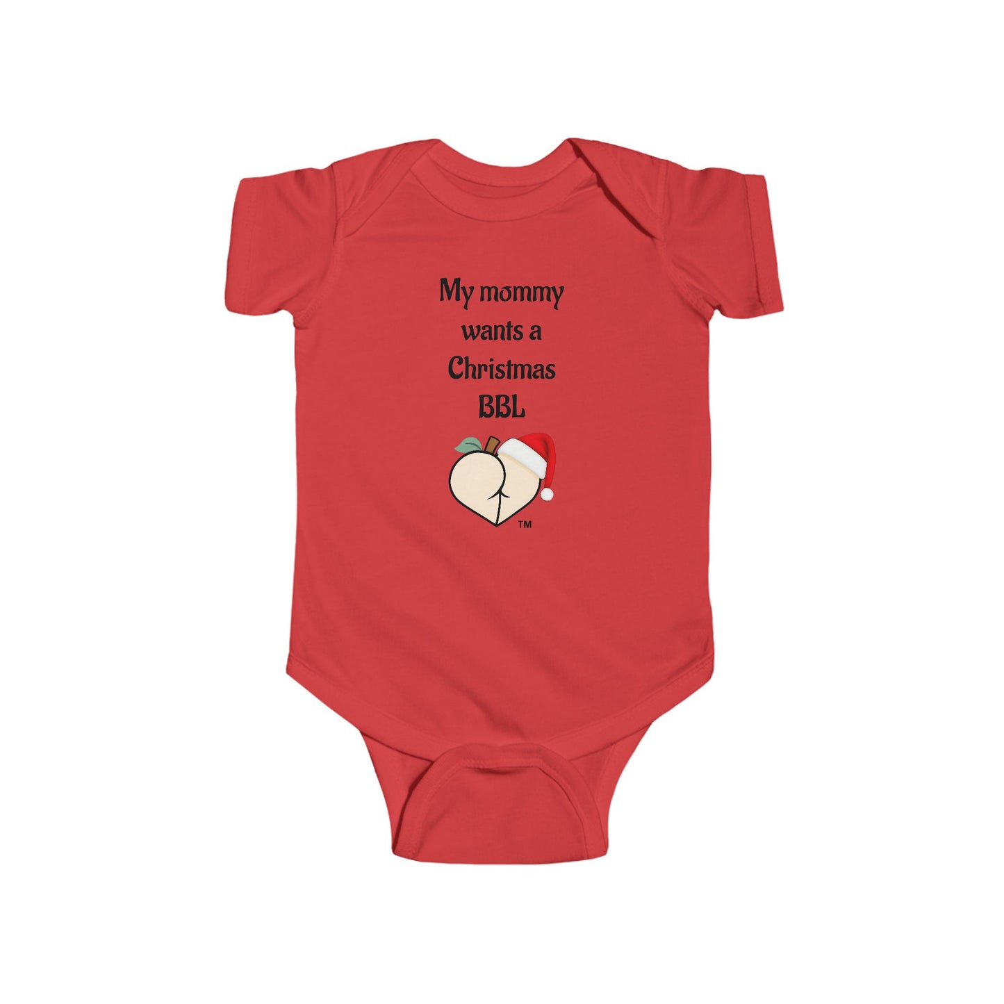 Christmas BBL Baby Bodysuit (Vanilla) - "My Mommy Wants a Christmas BBL"