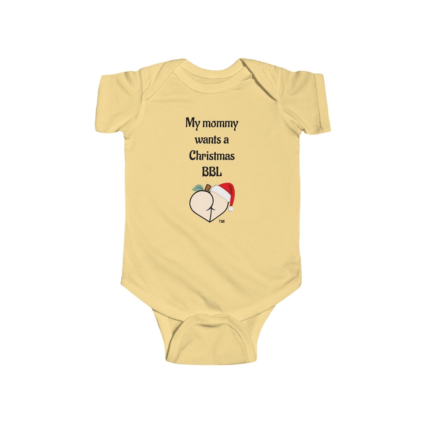 Christmas BBL Baby Bodysuit (Vanilla) - "My Mommy Wants a Christmas BBL"