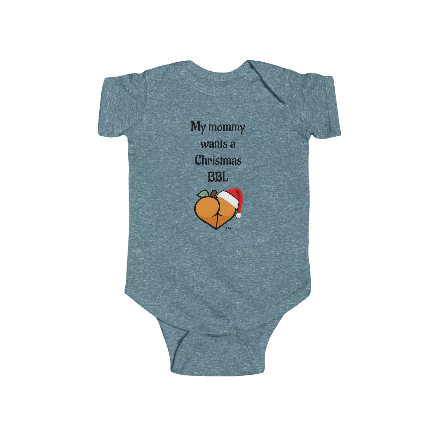 Christmas BBL Baby Bodysuit (Caramel) - "My Mommy Wants a Christmas BBL"