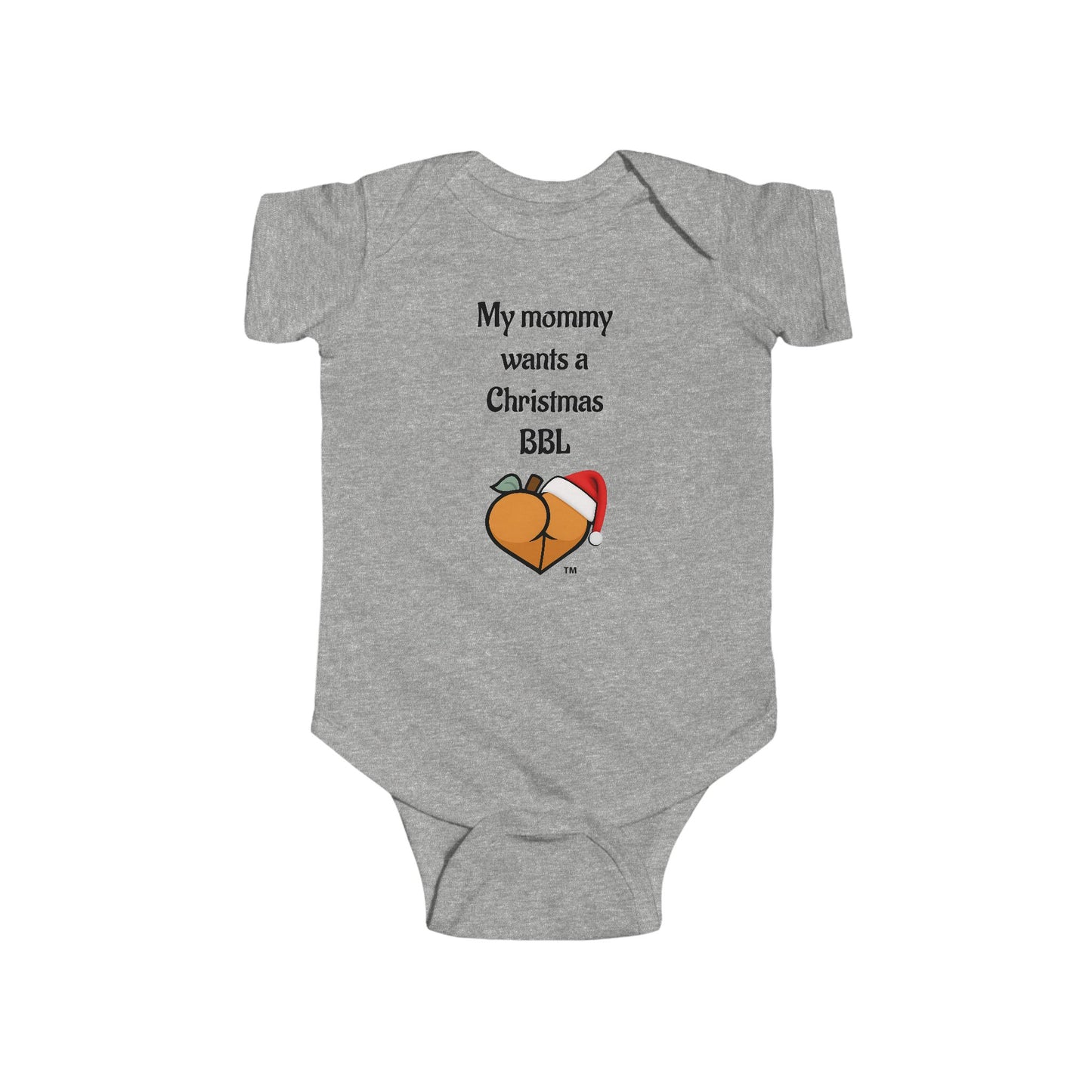 Christmas BBL Baby Bodysuit (Caramel) - "My Mommy Wants a Christmas BBL"