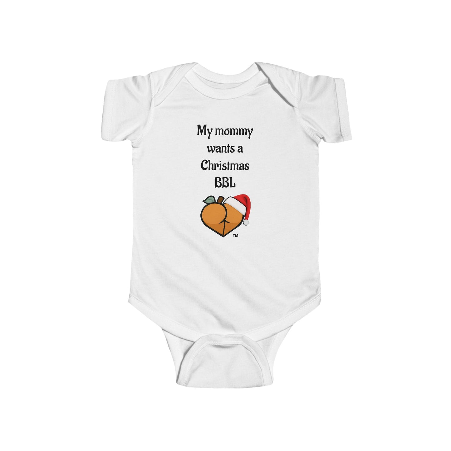 Christmas BBL Baby Bodysuit (Caramel) - "My Mommy Wants a Christmas BBL"