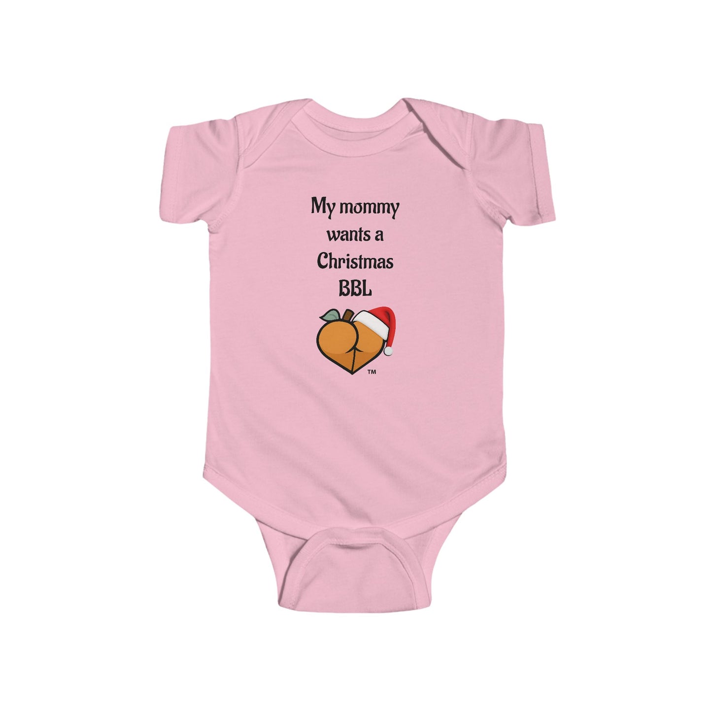 Christmas BBL Baby Bodysuit (Caramel) - "My Mommy Wants a Christmas BBL"