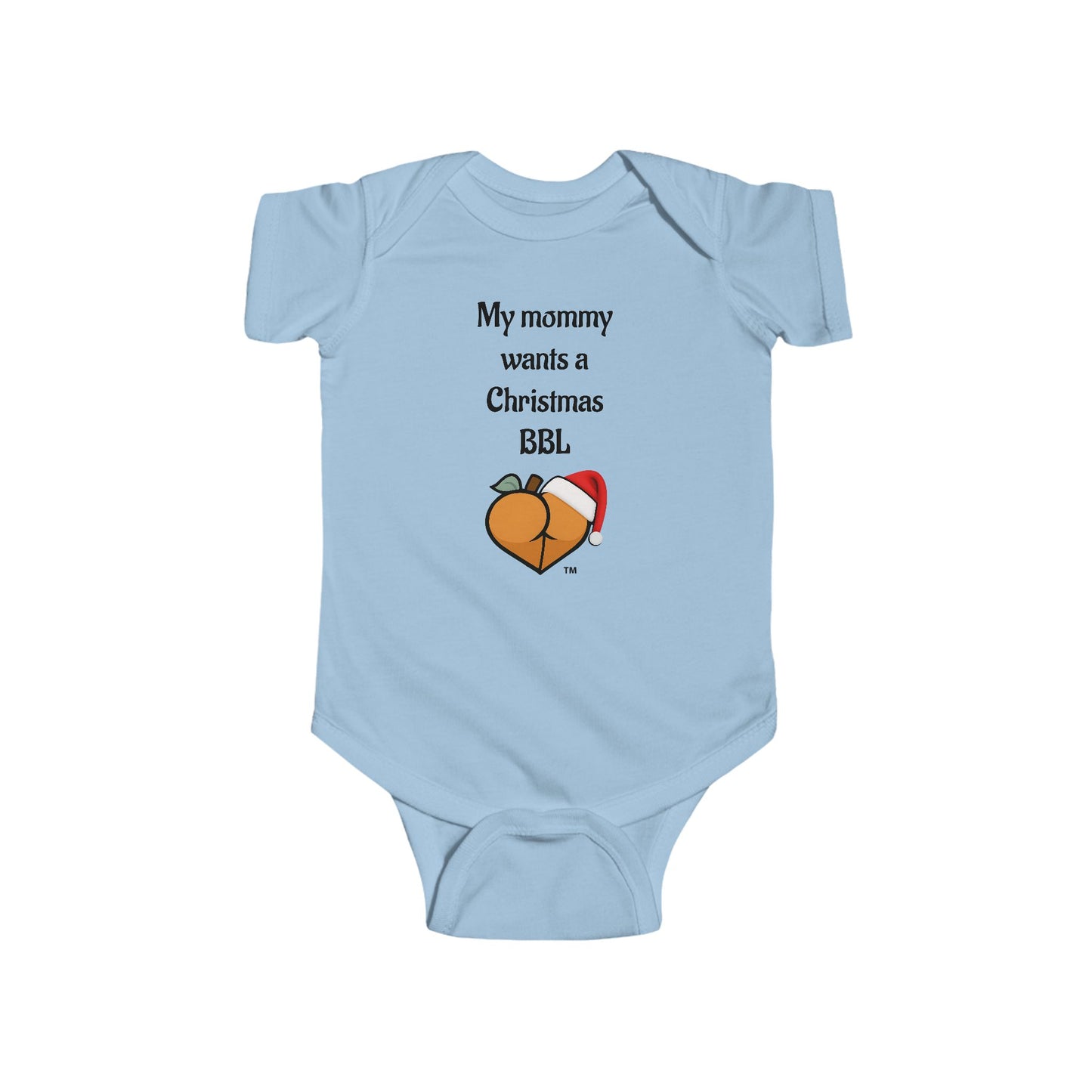 Christmas BBL Baby Bodysuit (Caramel) - "My Mommy Wants a Christmas BBL"