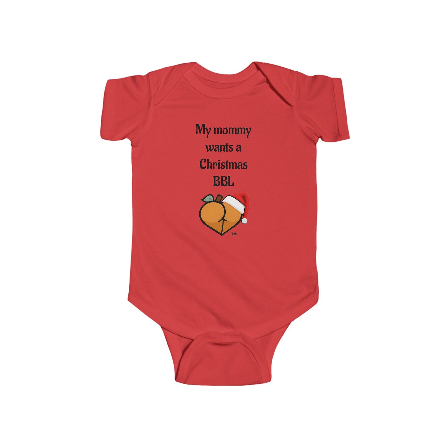 Christmas BBL Baby Bodysuit (Caramel) - "My Mommy Wants a Christmas BBL"