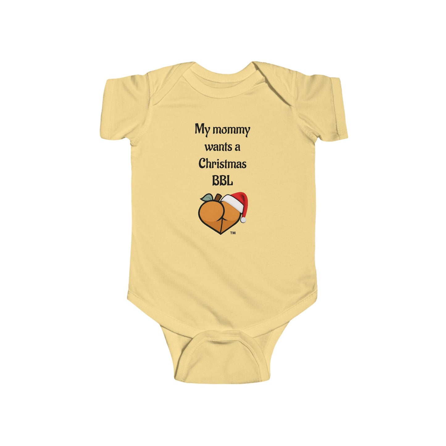 Christmas BBL Baby Bodysuit (Caramel) - "My Mommy Wants a Christmas BBL"