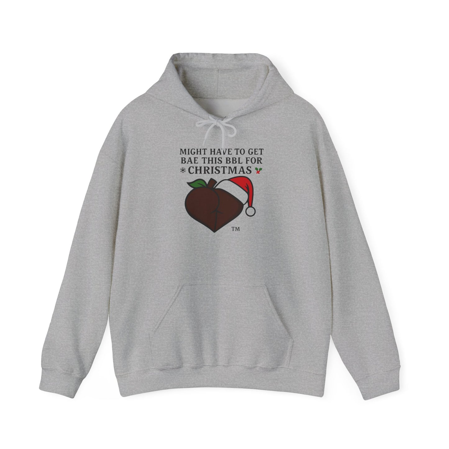 Christmas BBL (Chocolate) Hoodie - 'Might Have to Get Bae This BBL for Christmas'