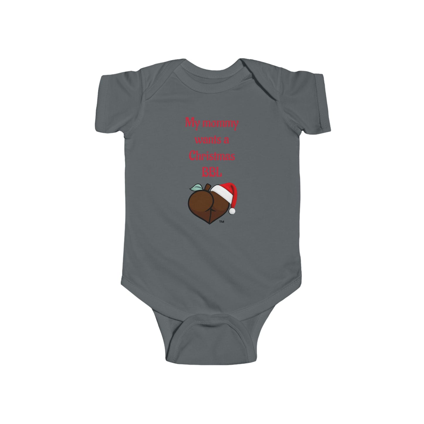 Christmas BBL Baby Bodysuit (Chocolate) - "My Mommy Wants a Christmas BBL"