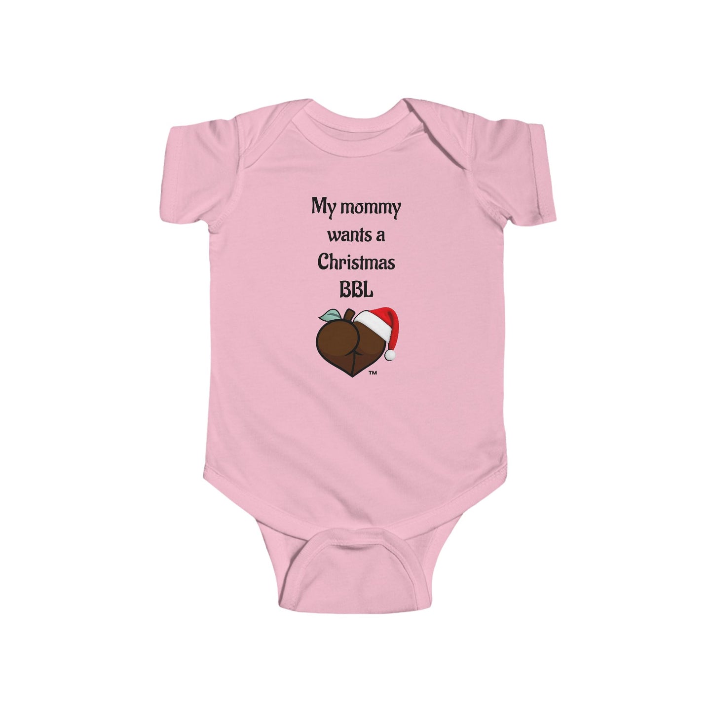 Christmas BBL Baby Bodysuit (Chocolate) - "My Mommy Wants a Christmas BBL"