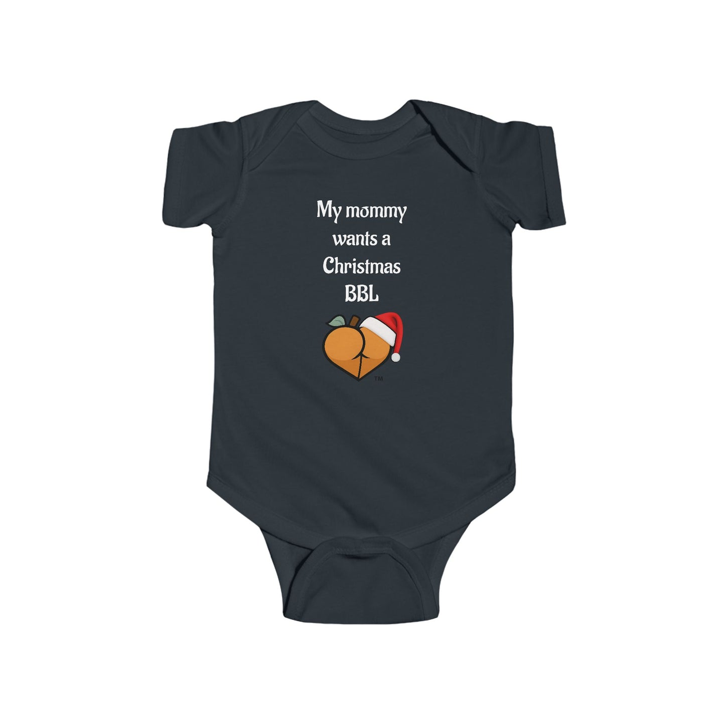 Christmas BBL Baby Bodysuit (Caramel) - "My Mommy Wants a Christmas BBL"
