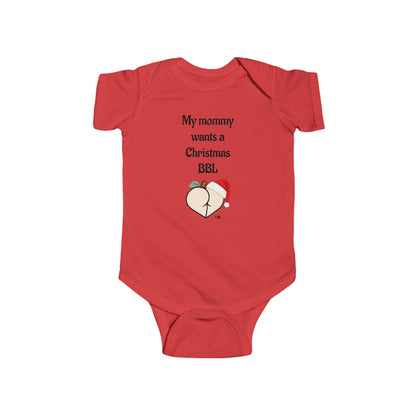 Christmas BBL Baby Bodysuit (Vanilla) - "My Mommy Wants a Christmas BBL"