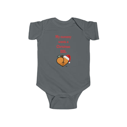 Christmas BBL Baby Bodysuit (Caramel) - "My Mommy Wants a Christmas BBL"