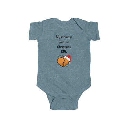 Christmas BBL Baby Bodysuit (Caramel) - "My Mommy Wants a Christmas BBL"