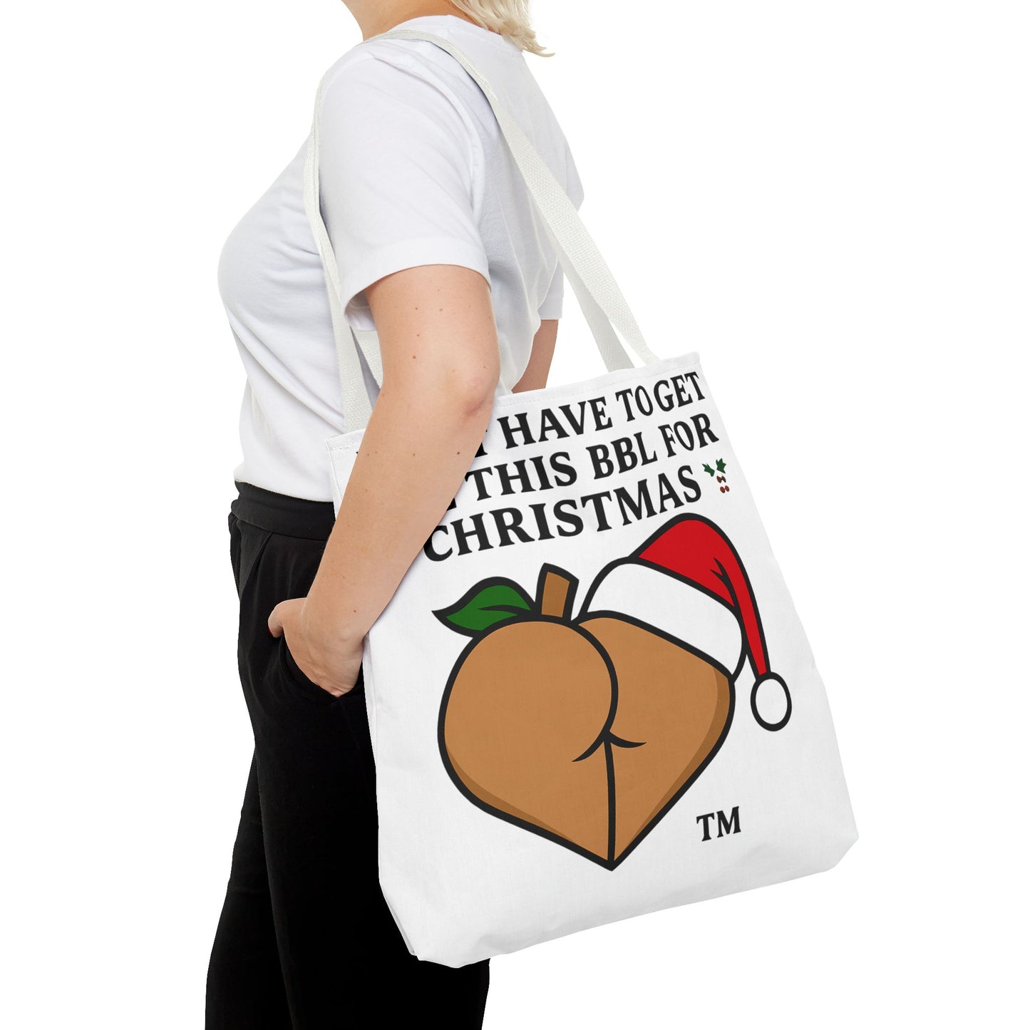 Christmas BBL Tote Bag — "Might Have to Get Bae This BBL for Christmas" Holiday Gift Tote