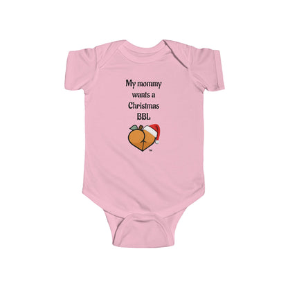 Christmas BBL Baby Bodysuit (Caramel) - "My Mommy Wants a Christmas BBL"