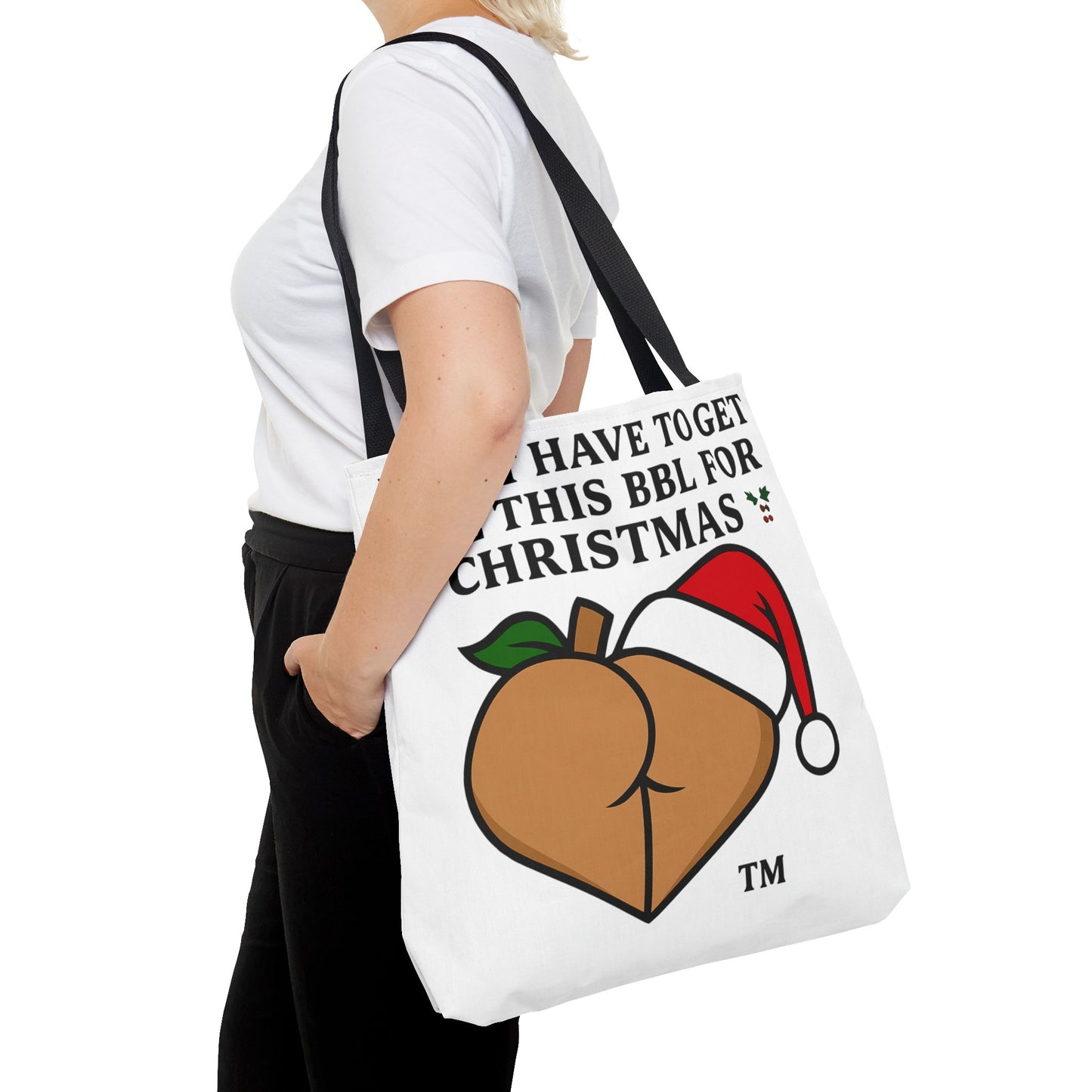 Christmas BBL Tote Bag — "Might Have to Get Bae This BBL for Christmas" Holiday Gift Tote