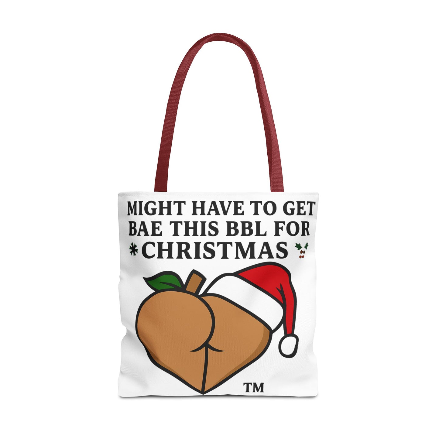 Christmas BBL Tote Bag — "Might Have to Get Bae This BBL for Christmas" Holiday Gift Tote