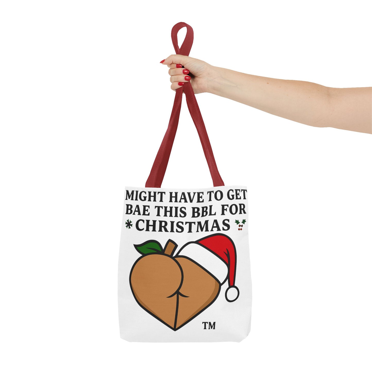 Christmas BBL Tote Bag — "Might Have to Get Bae This BBL for Christmas" Holiday Gift Tote