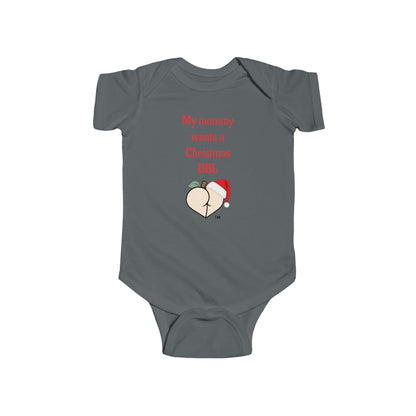 Christmas BBL Baby Bodysuit (Vanilla) - "My Mommy Wants a Christmas BBL"