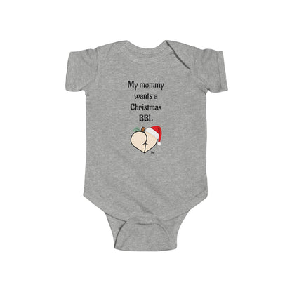 Christmas BBL Baby Bodysuit (Vanilla) - "My Mommy Wants a Christmas BBL"