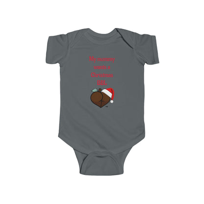 Christmas BBL Baby Bodysuit (Chocolate) - "My Mommy Wants a Christmas BBL"