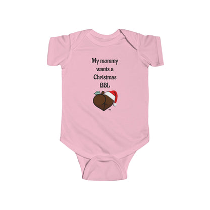 Christmas BBL Baby Bodysuit (Chocolate) - "My Mommy Wants a Christmas BBL"
