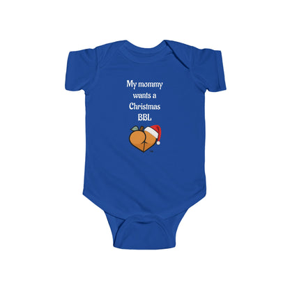 Christmas BBL Baby Bodysuit (Caramel) - "My Mommy Wants a Christmas BBL"