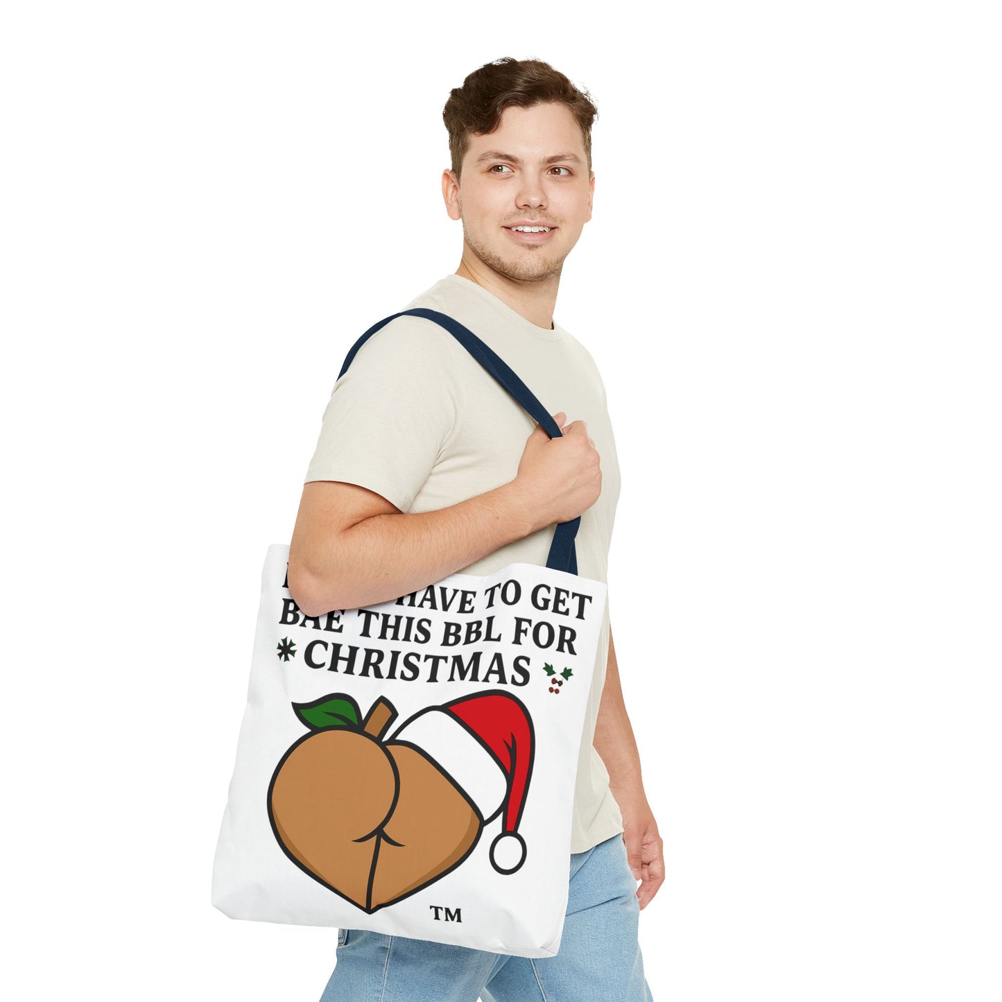 Christmas BBL Tote Bag — "Might Have to Get Bae This BBL for Christmas" Holiday Gift Tote